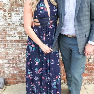 Express Floral Maxi with side cut out detail